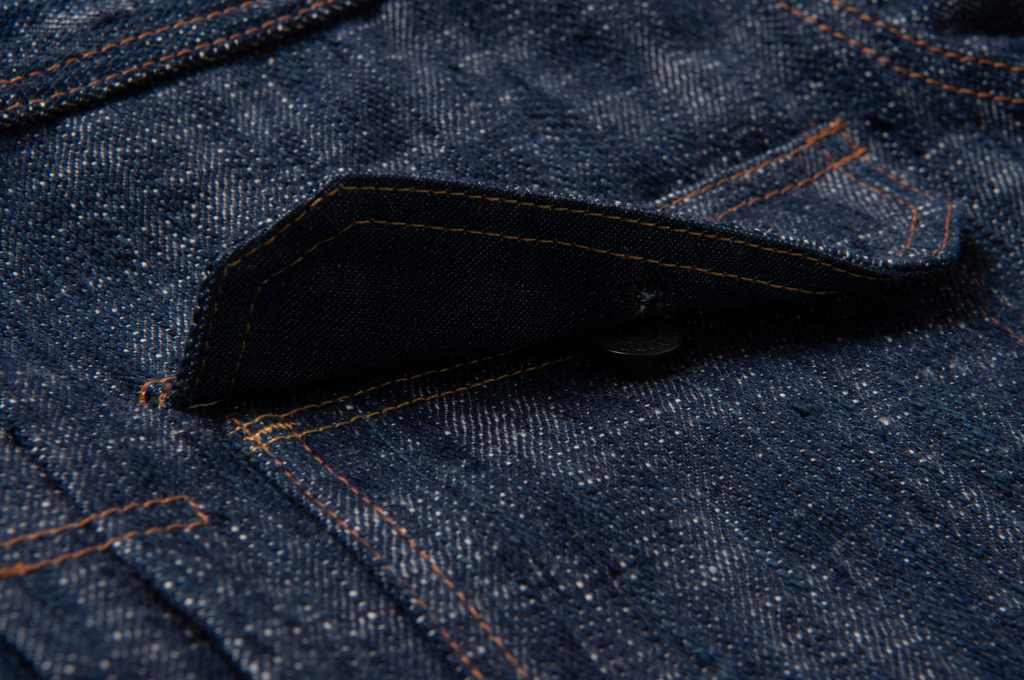 STUDIO D'ARTISAN - Sou-Ai Natural Twin-Indigo Kase Hank-Dyed 16oz Selvedge Denim Type II Jacket - Tempo