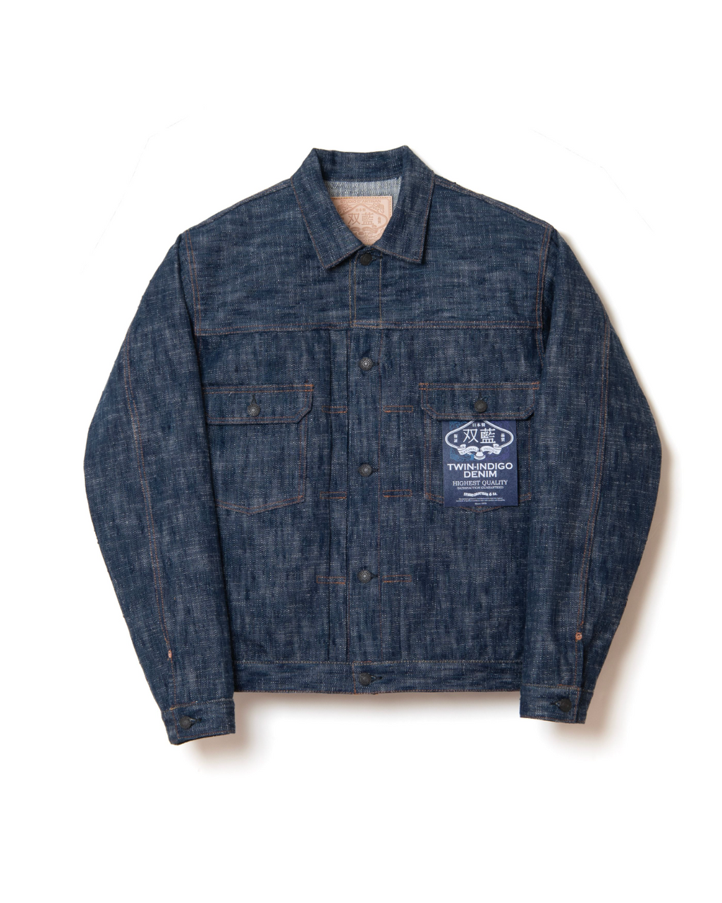 STUDIO D'ARTISAN - Sou-Ai Natural Twin-Indigo Kase Hank-Dyed 16oz Selvedge Denim Type II Jacket - Tempo