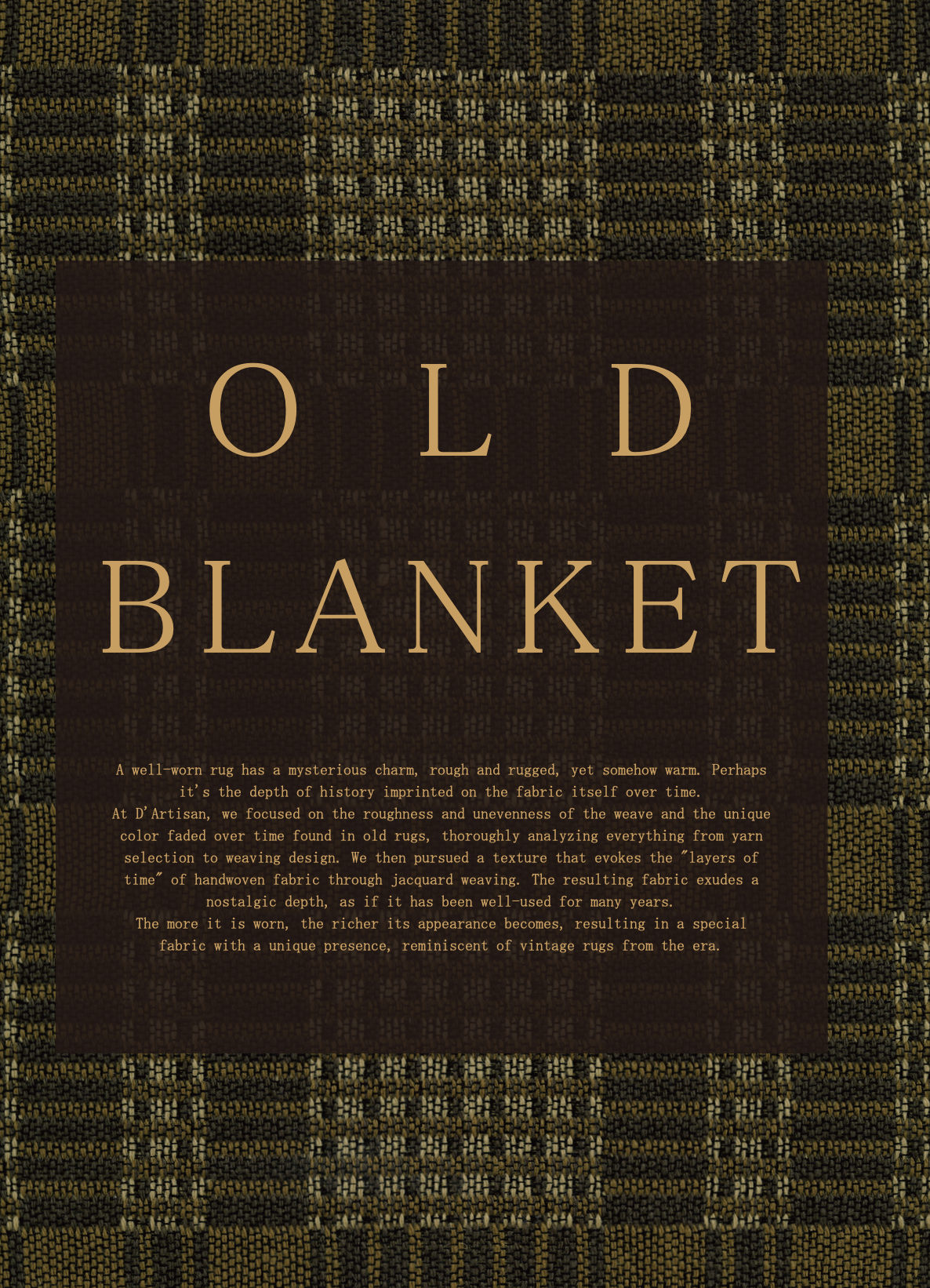 STUDIO D'ARTISAN - PRE-ORDER - OLD BLANKET JACKET IN BROWN No. 4651 - Tempo