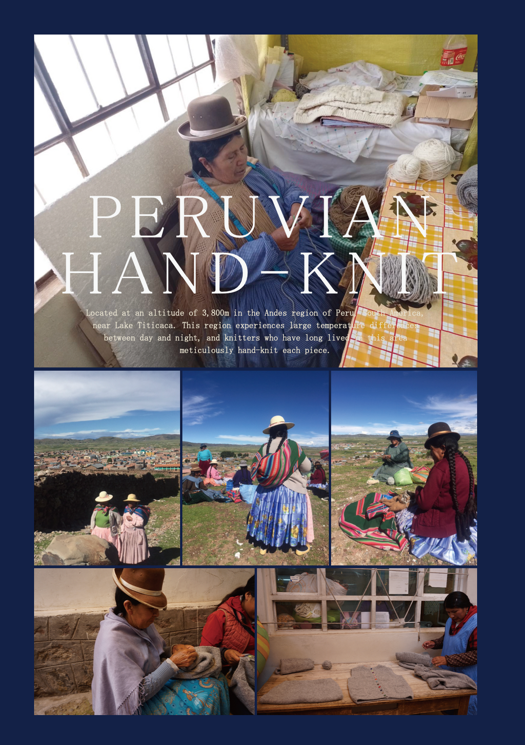 STUDIO D'ARTISAN - PRE-ORDER - PERUVIAN HAND-KNIT IN NAVY - Tempo