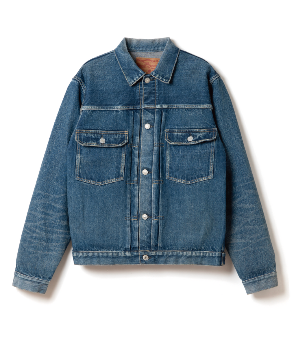 STUDIO D'ARTISAN - PRE-ORDER: 13.5OZ ISHIKAWADAI 2ND TYPE DISTRESSED SELVEDGE DENIM JACKET - Tempo