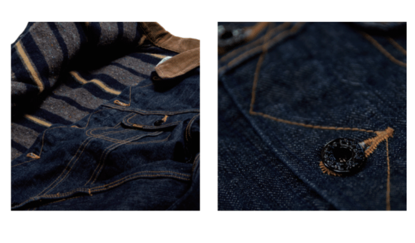 STUDIO D'ARTISAN - PRE-ORDER: 14oz Left-Hand Twill Blanket Denim Rider's Jacket - Tempo