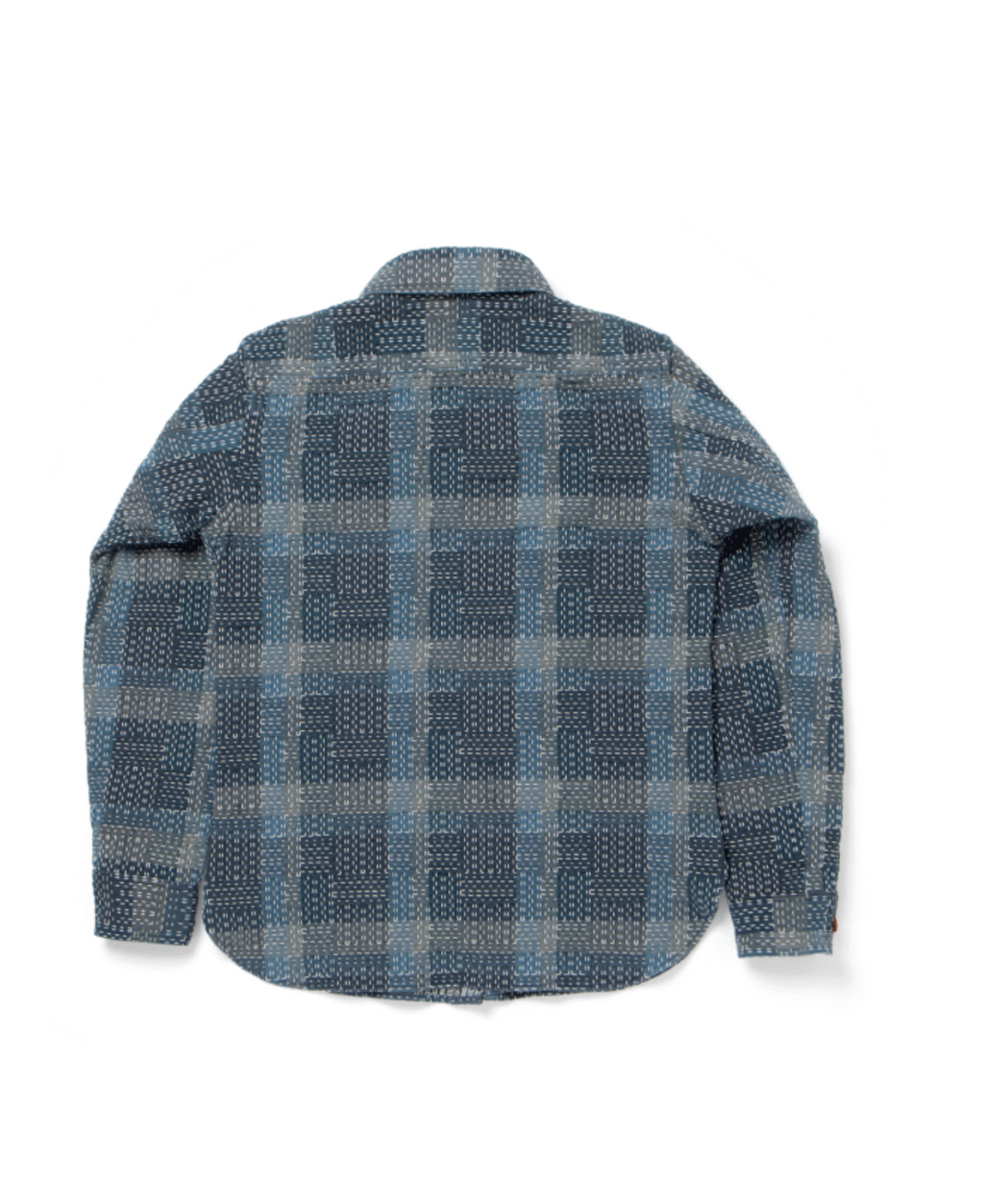 STUDIO D'ARTISAN - PRE-ORDER: Noragi KASURI SASHIKO INDIGO PATCHWORK Shirt in Blue - Tempo