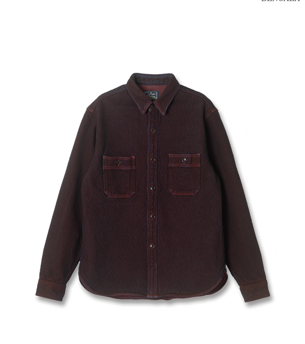 BENGALA-DYED SASHIKO SHIRT