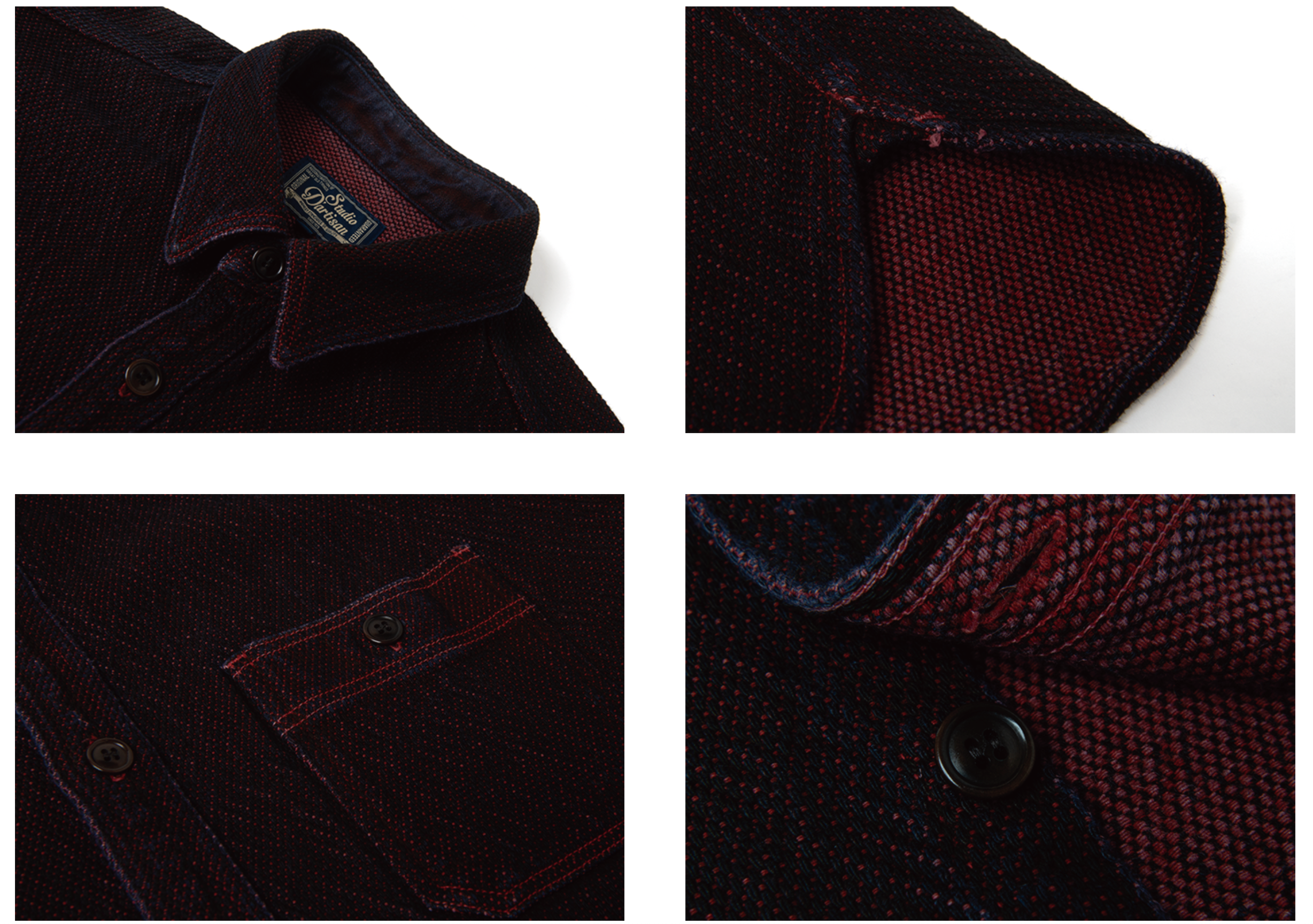 BENGALA-DYED SASHIKO SHIRT