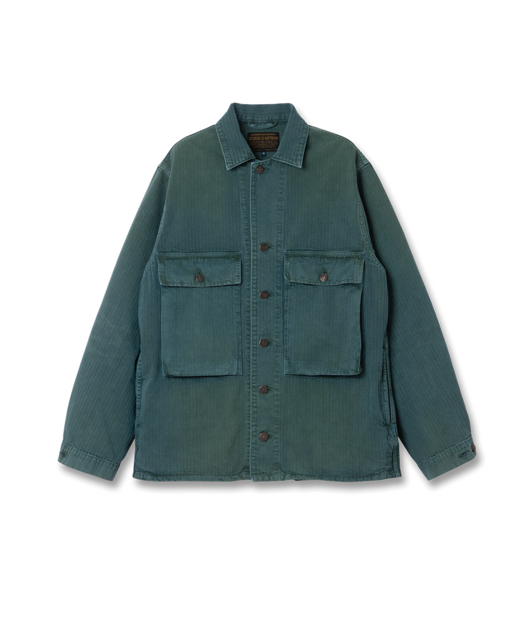 PRE-ORDER: INDIGO-GREEN MILITARY JACKET