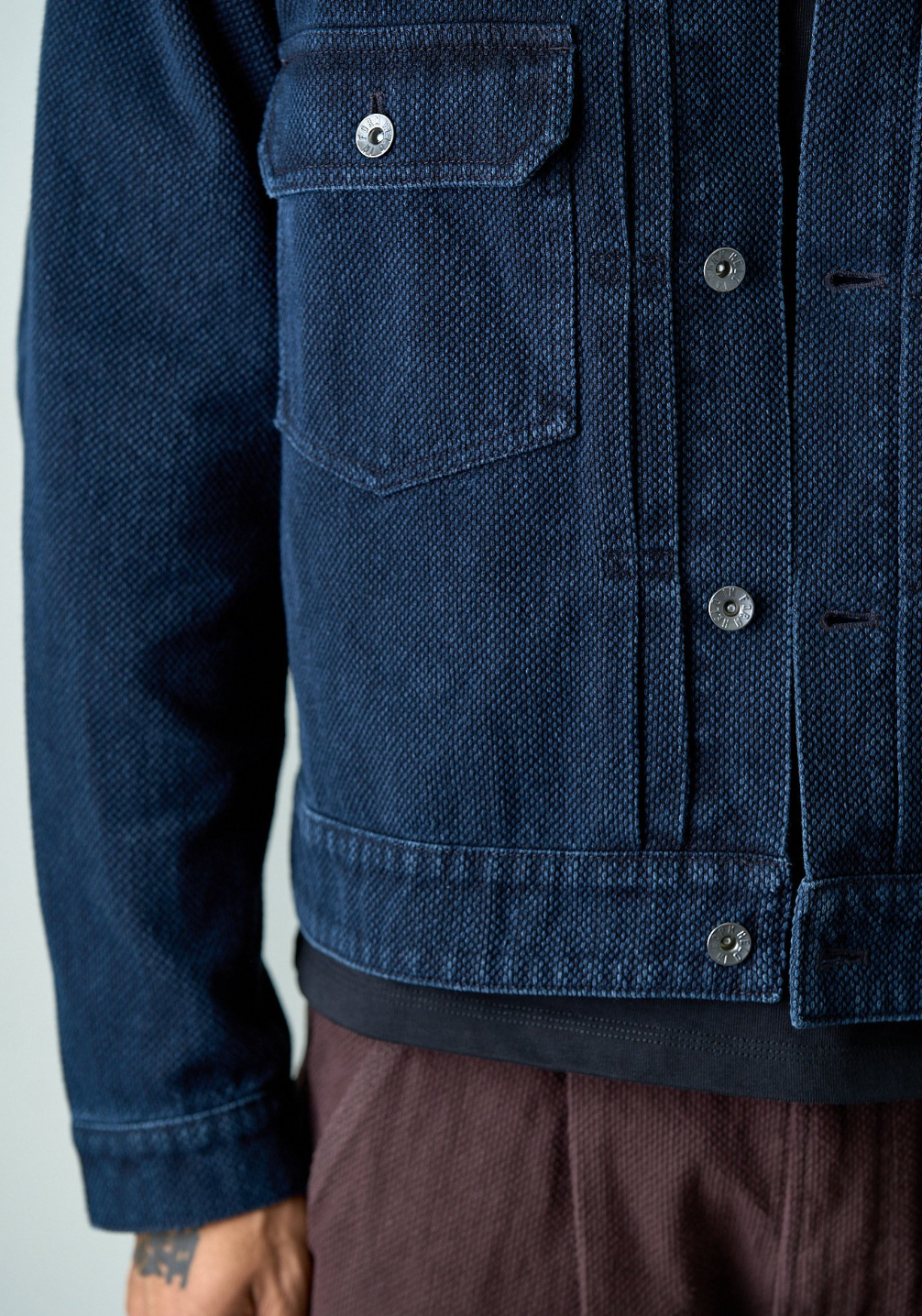 HELD IN FORM - Kuzushi Type II Jacket - Woven Sashiko Overdyed Natural Indigo - Tempo