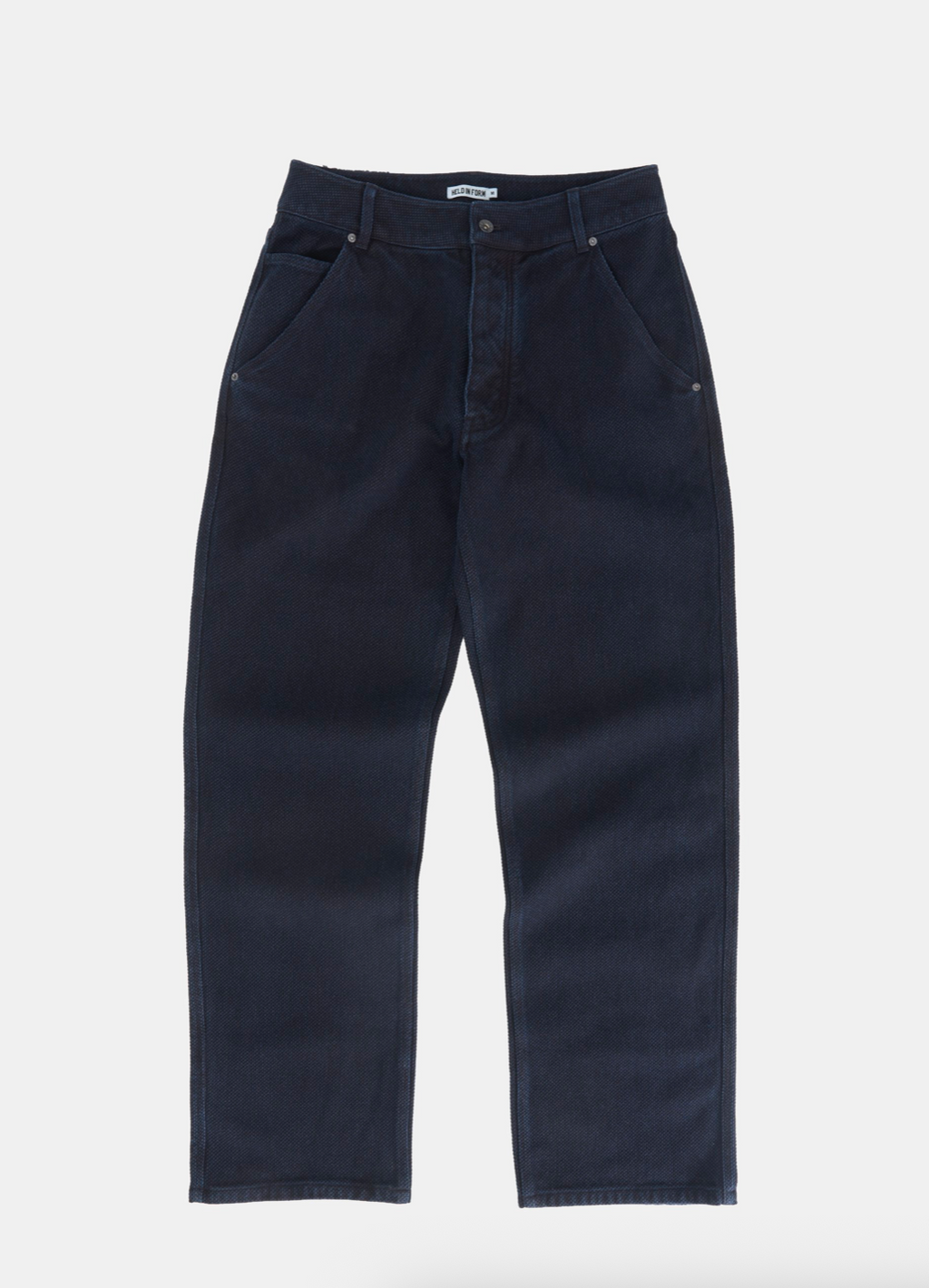 HELD IN FORM - Kuzushi 5 Pocket Pant - Woven Sashiko Overdyed Natural Indigo - Tempo