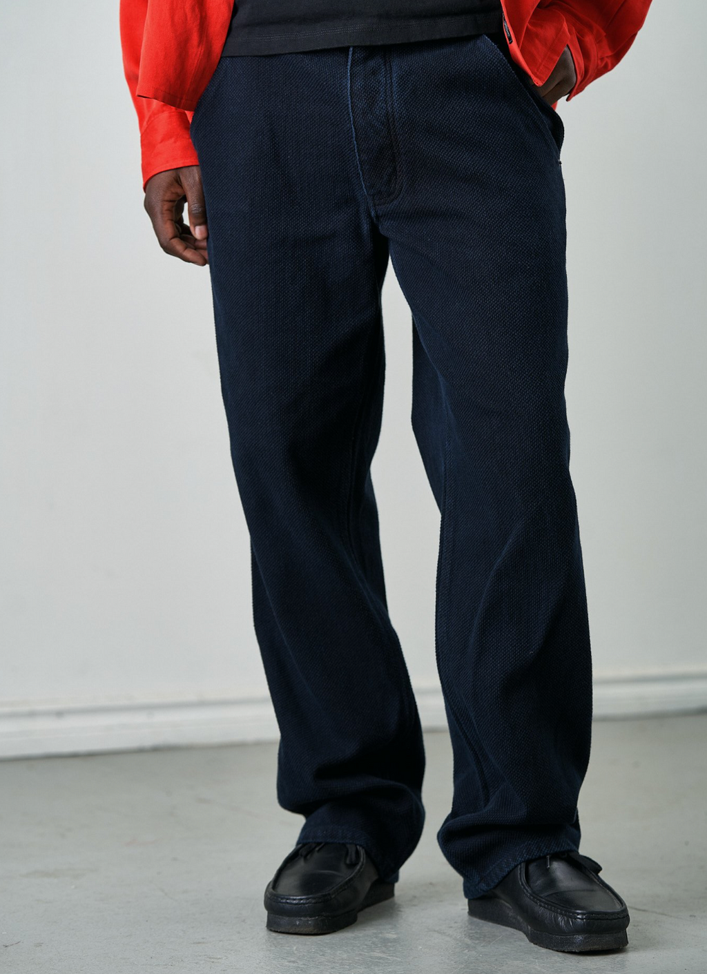 HELD IN FORM - Kuzushi 5 Pocket Pant - Woven Sashiko Overdyed Natural Indigo - Tempo