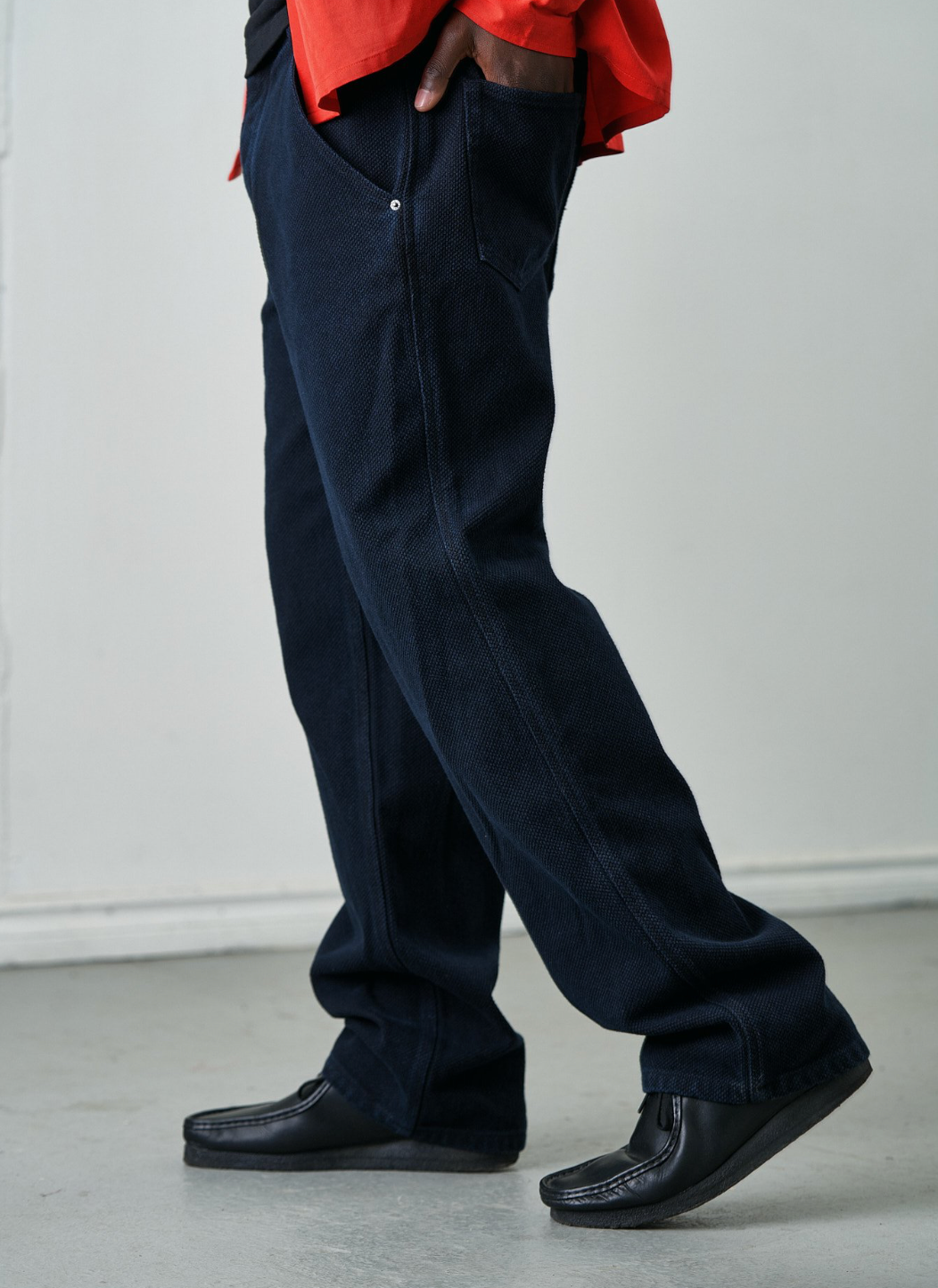 HELD IN FORM - Kuzushi 5 Pocket Pant - Woven Sashiko Overdyed Natural Indigo - Tempo