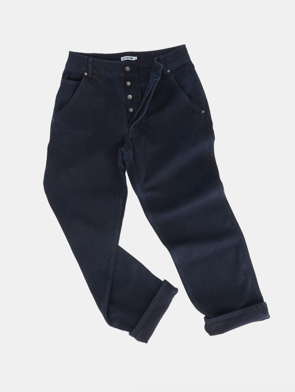 HELD IN FORM - Kuzushi 5 Pocket Pant - Woven Sashiko Overdyed Natural Indigo - Tempo