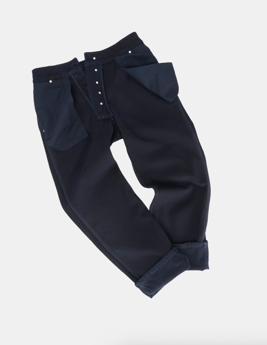 HELD IN FORM - Kuzushi 5 Pocket Pant - Woven Sashiko Overdyed Natural Indigo - Tempo