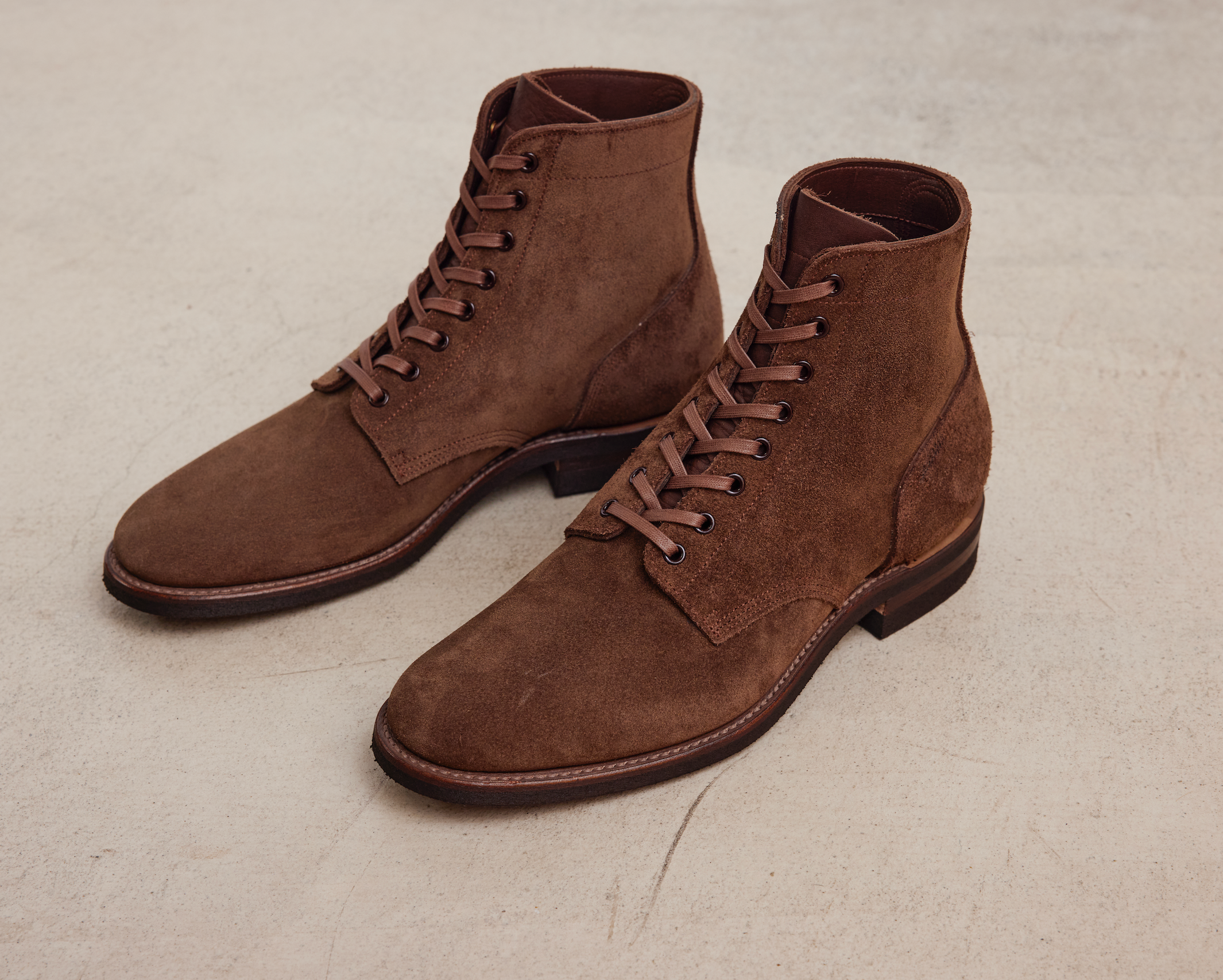 BROTHER BRIDGE - ESCAPE II Service Boots in Chestnut Brown Nakamura Chinnosuke Shote Roughout Cowhide - Tempo