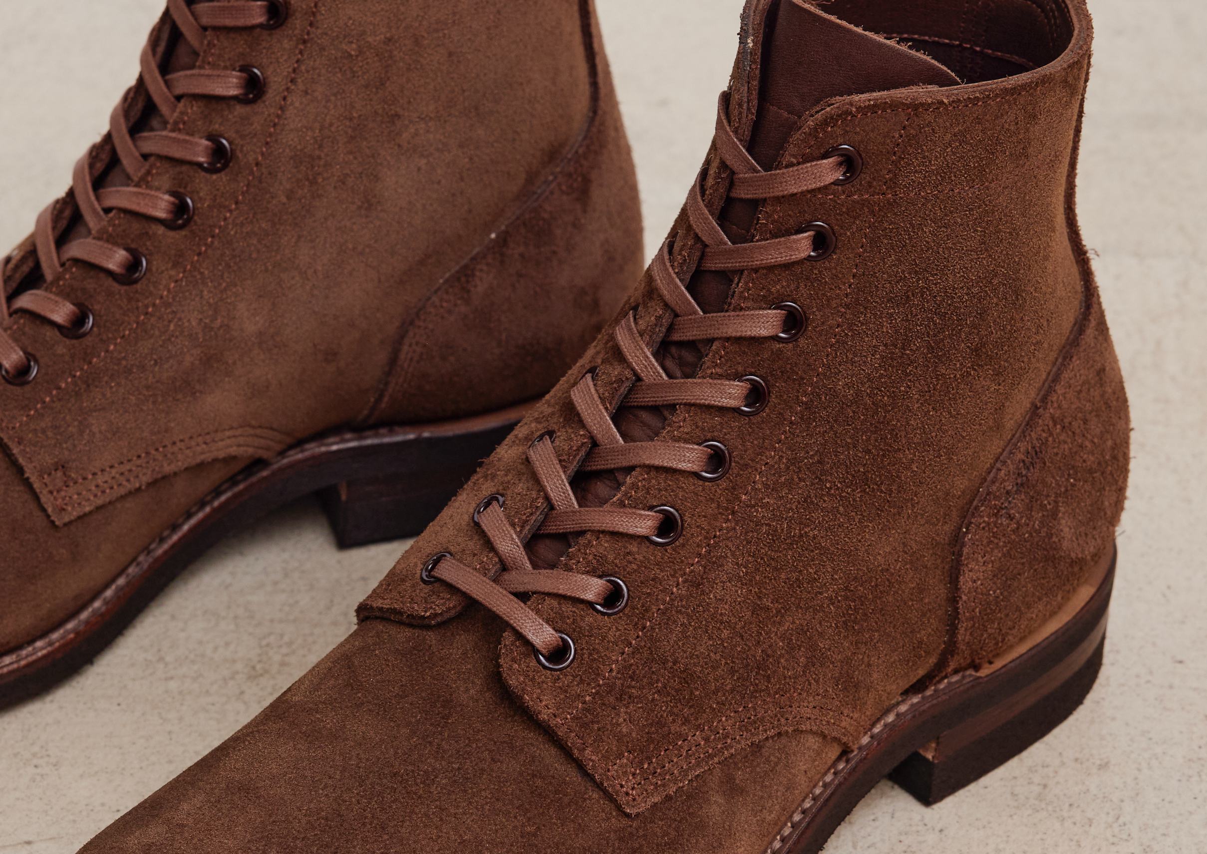 BROTHER BRIDGE - ESCAPE II Service Boots in Chestnut Brown Nakamura Chinnosuke Shote Roughout Cowhide - Tempo