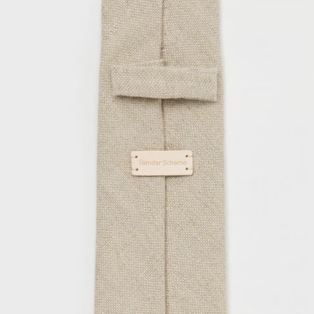 HENDER SCHEME - Woven Linen Cotton Necktie in Natural - Tempo