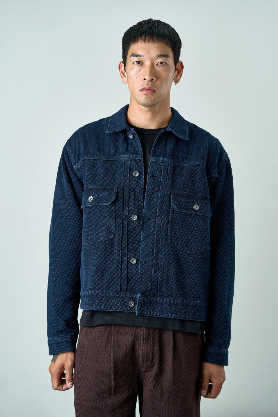HELD IN FORM - Kuzushi Type II Jacket - Woven Sashiko Overdyed Natural Indigo - Tempo