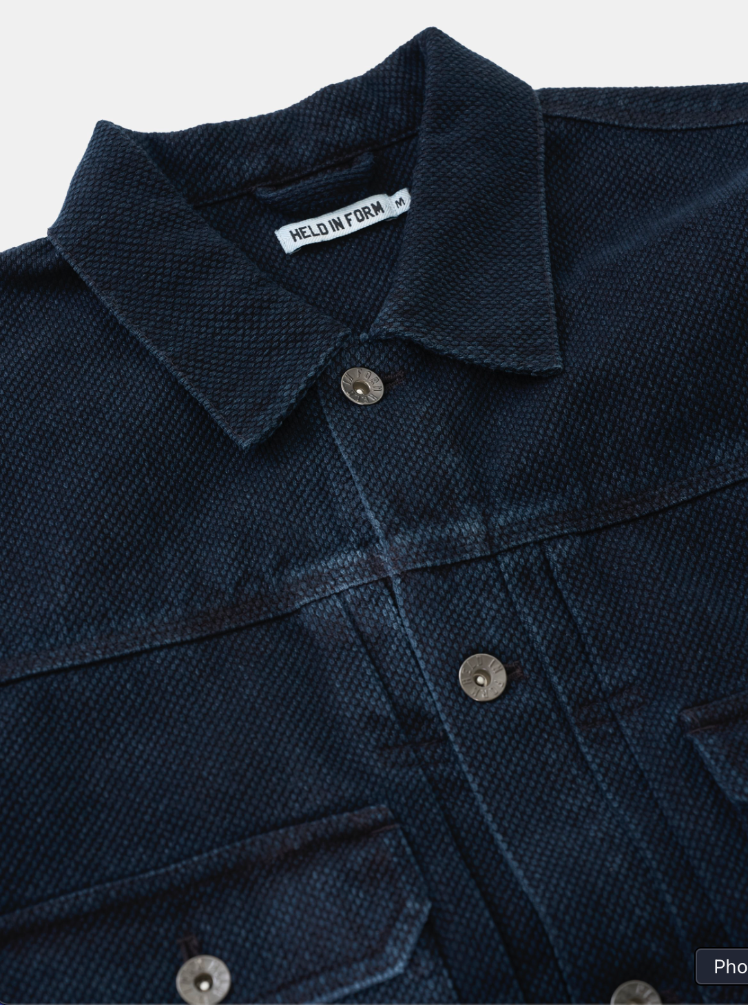 HELD IN FORM - Kuzushi Type II Jacket - Woven Sashiko Overdyed Natural Indigo - Tempo