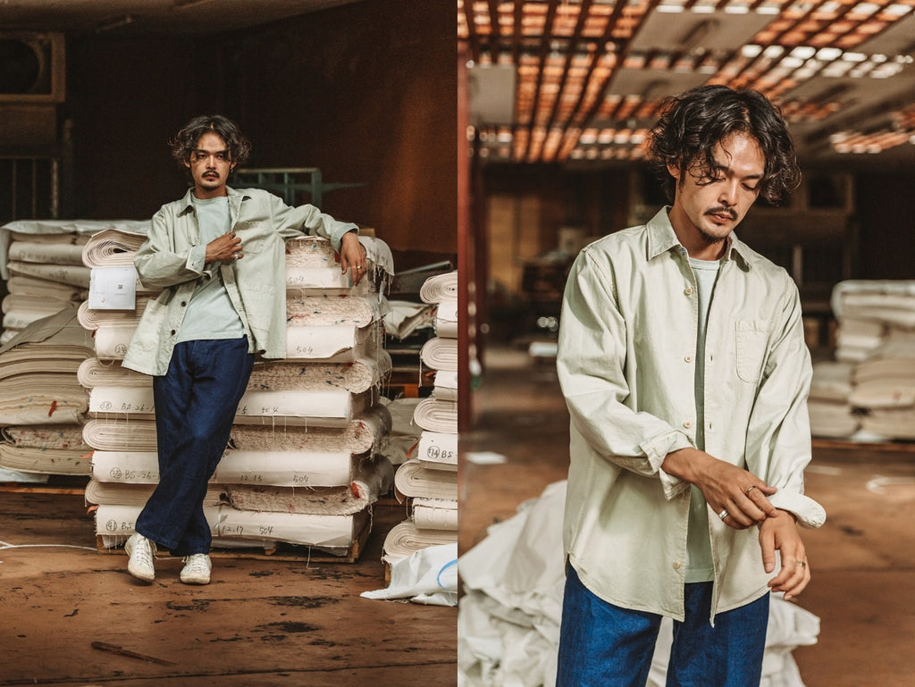 SEUVAS - Matcha Dyed 10oz Kurashiki Hampu Coverall - Tempo