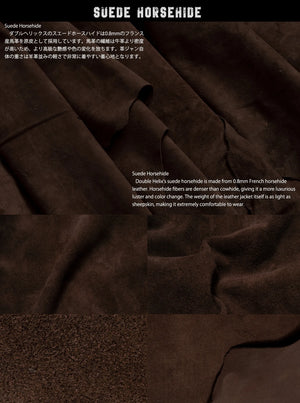 DOUBLE HELIX - Chocolate Brown Suede Horsehide Type III Jacket with Side Pockets - Tempo
