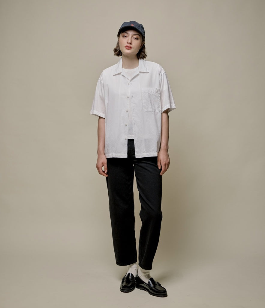 MERZ B. SCHWANEN - All Plant Based Women's T-shirt Cotton-Hemp 4.6oz Cropped Relaxed Fit in White - Tempo