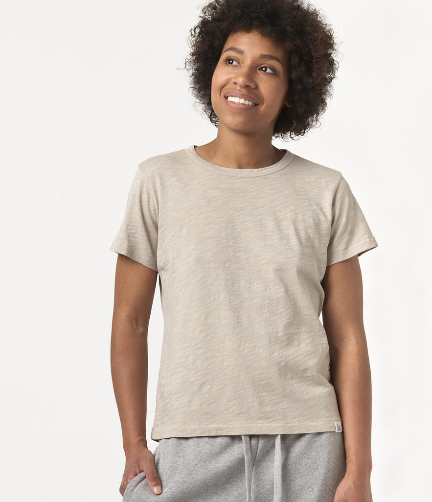 MERZ B. SCHWANEN - PIMA Cotton Women's T-shirt 3.8oz Relaxed Fit Greige WSCT20 - Tempo