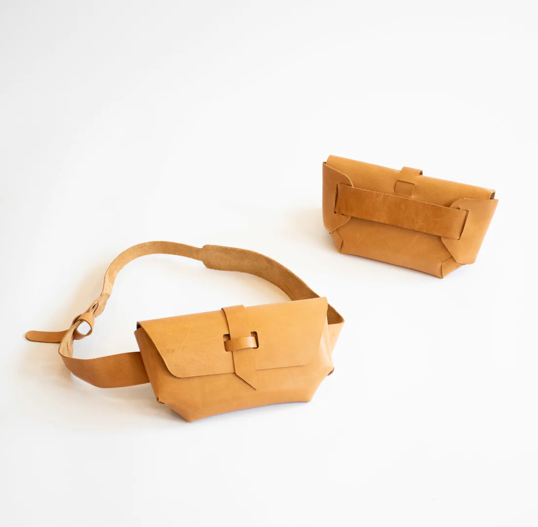 The Belt Bag / Clutch Bag | Vegetable Tanned Leather | Natural - Tempo