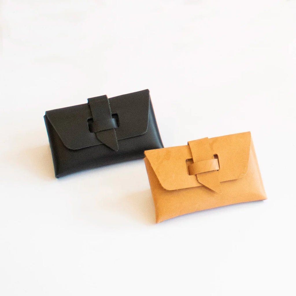 The Card Case / Coin Pouch | Vegetable Tanned Leather | Black - Tempo