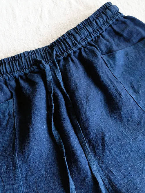 Organic Indigo Hand-Dyed Hemp Shorts - Tempo