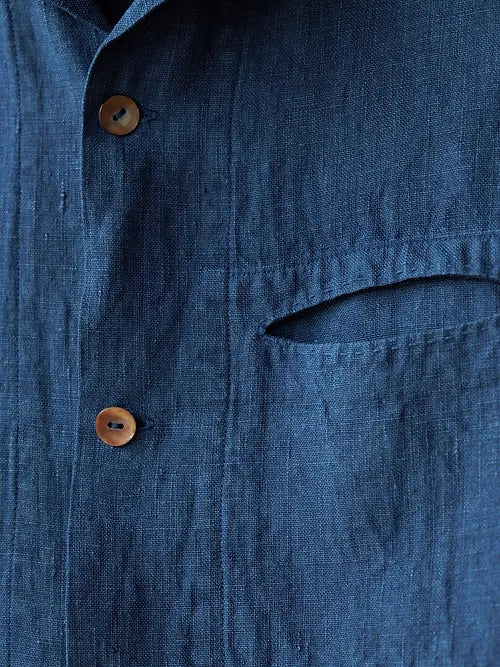 Hemp Long-Sleeve Shirt | Organic Indigo Hand-Dyed - Tempo