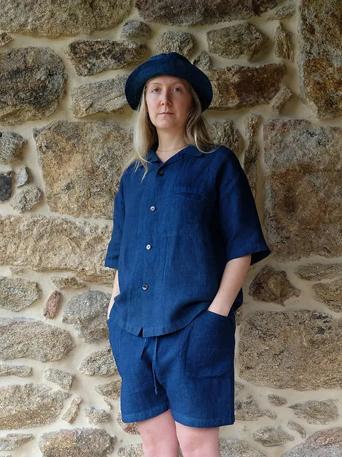 Organic Indigo Hand-Dyed Hemp Shorts - Tempo