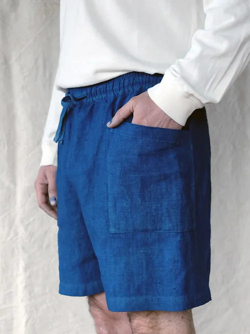 Organic Indigo Hand-Dyed Hemp Shorts - Tempo