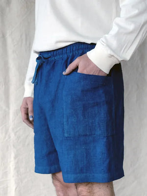 Organic Indigo Hand-Dyed Hemp Shorts