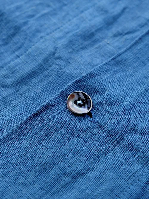 Hemp Short-sleeve Shirt | Organic Indigo Hand-dyed - Tempo