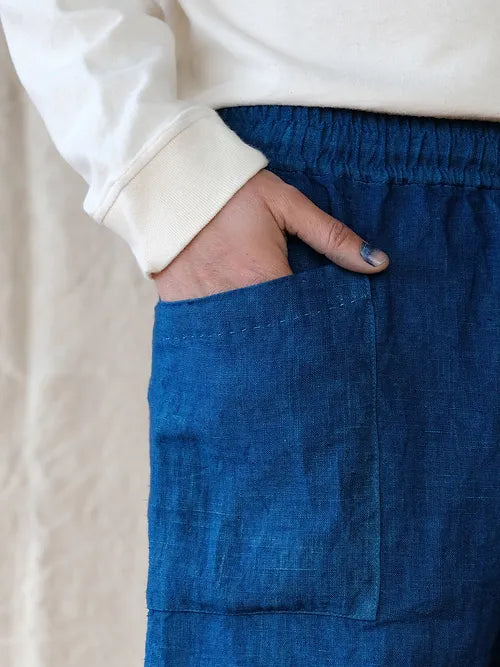 Organic Indigo Hand-Dyed Hemp Shorts - Tempo