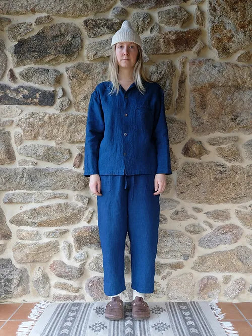 Hemp Long-Sleeve Shirt | Organic Indigo Hand-Dyed - Tempo