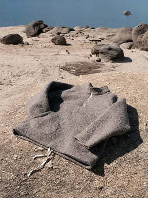 Half-Zip Pullover | Handmade Natural Wool Felt - Tempo