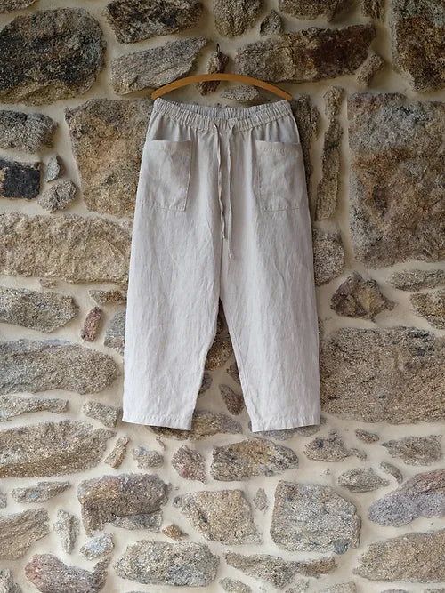 Un-Dyed Raw Hemp Easy Trousers - Tempo