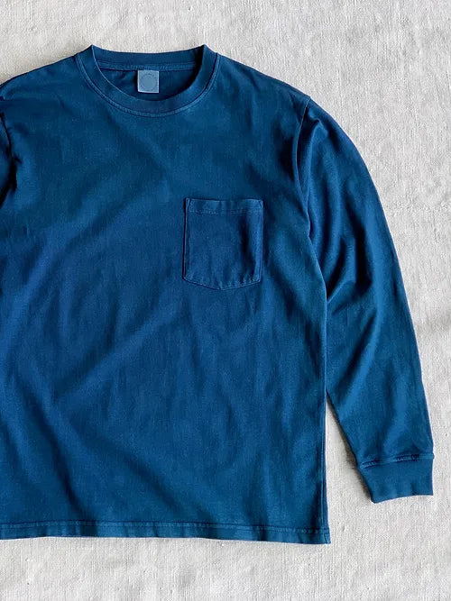 Cotton Long-sleeve T-Shirt | Organic Indigo Hand-dyed - Tempo