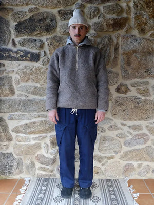 Half-Zip Pullover | Handmade Natural Wool Felt