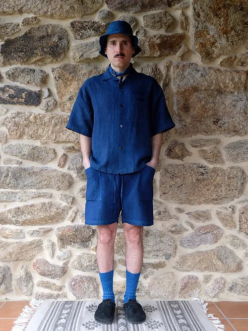 Organic Indigo Hand-Dyed Hemp Shorts - Tempo