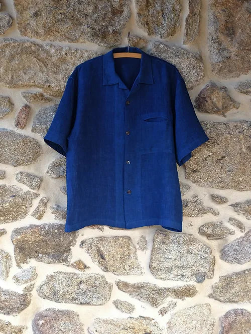 Hemp Short-sleeve Shirt | Organic Indigo Hand-dyed - Tempo
