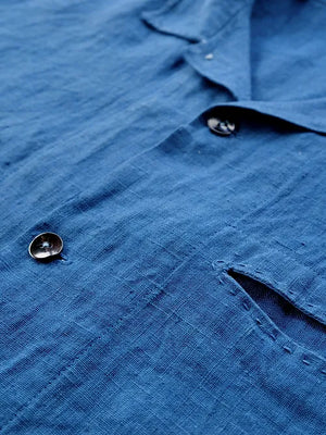 Hemp Short-sleeve Shirt | Organic Indigo Hand-dyed