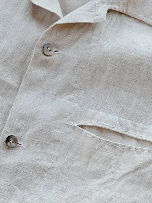 Un-Dyed Raw Hemp Short-Sleeve Shirt - Tempo