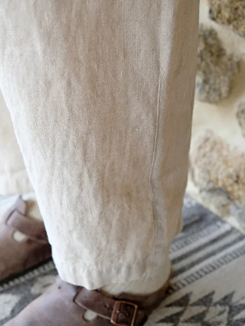 Un-Dyed Raw Hemp Easy Trousers - Tempo