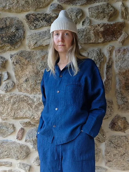 Hemp Long-Sleeve Shirt | Organic Indigo Hand-Dyed - Tempo