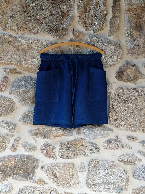 Organic Indigo Hand-Dyed Hemp Shorts - Tempo