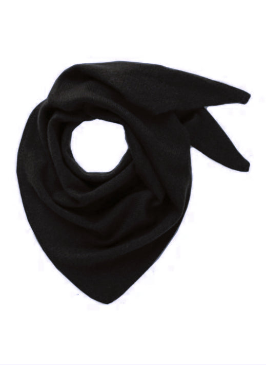 Cashmere Gauzy Triangle Neck Tie in Black