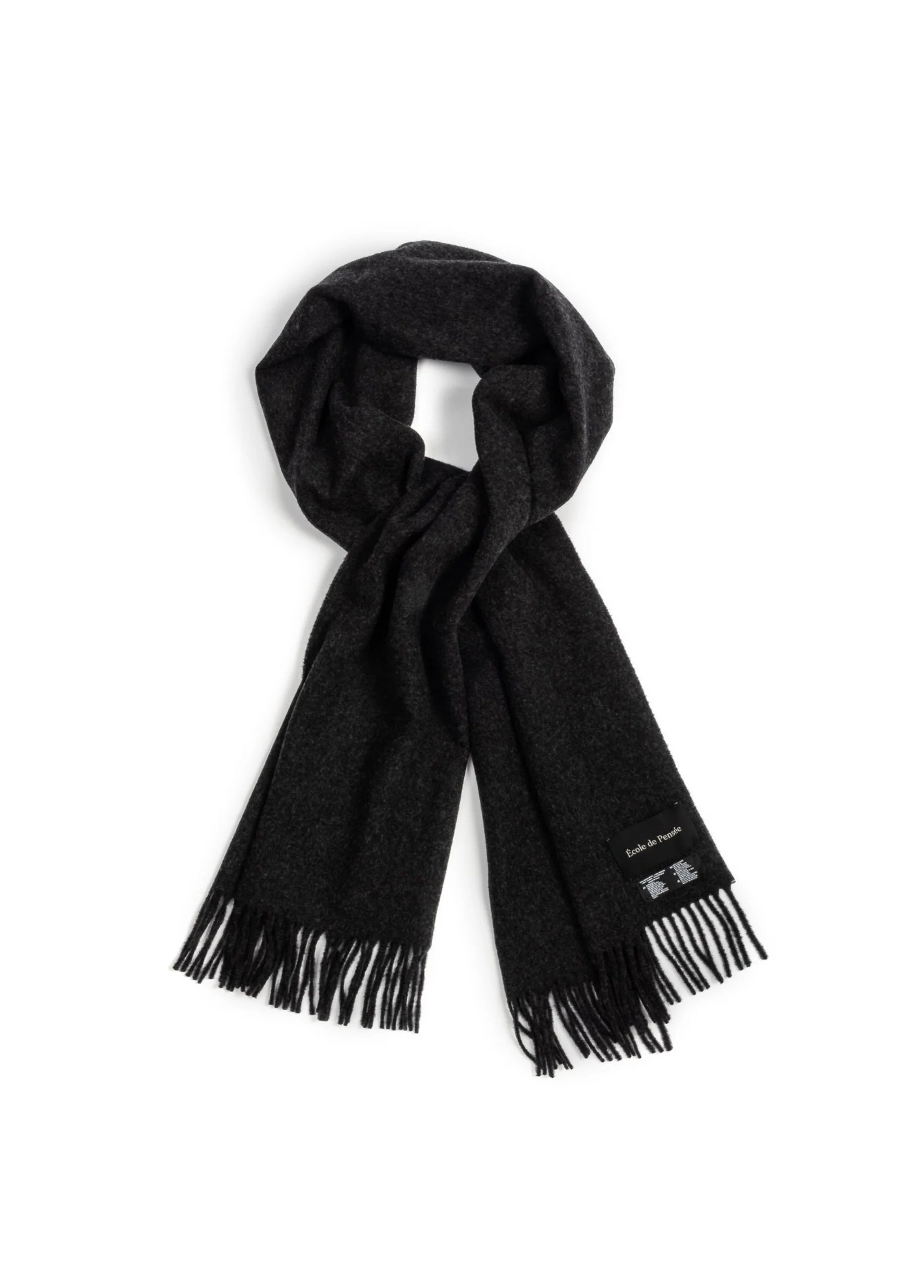 Virgin Wool Scarf in Charcoal