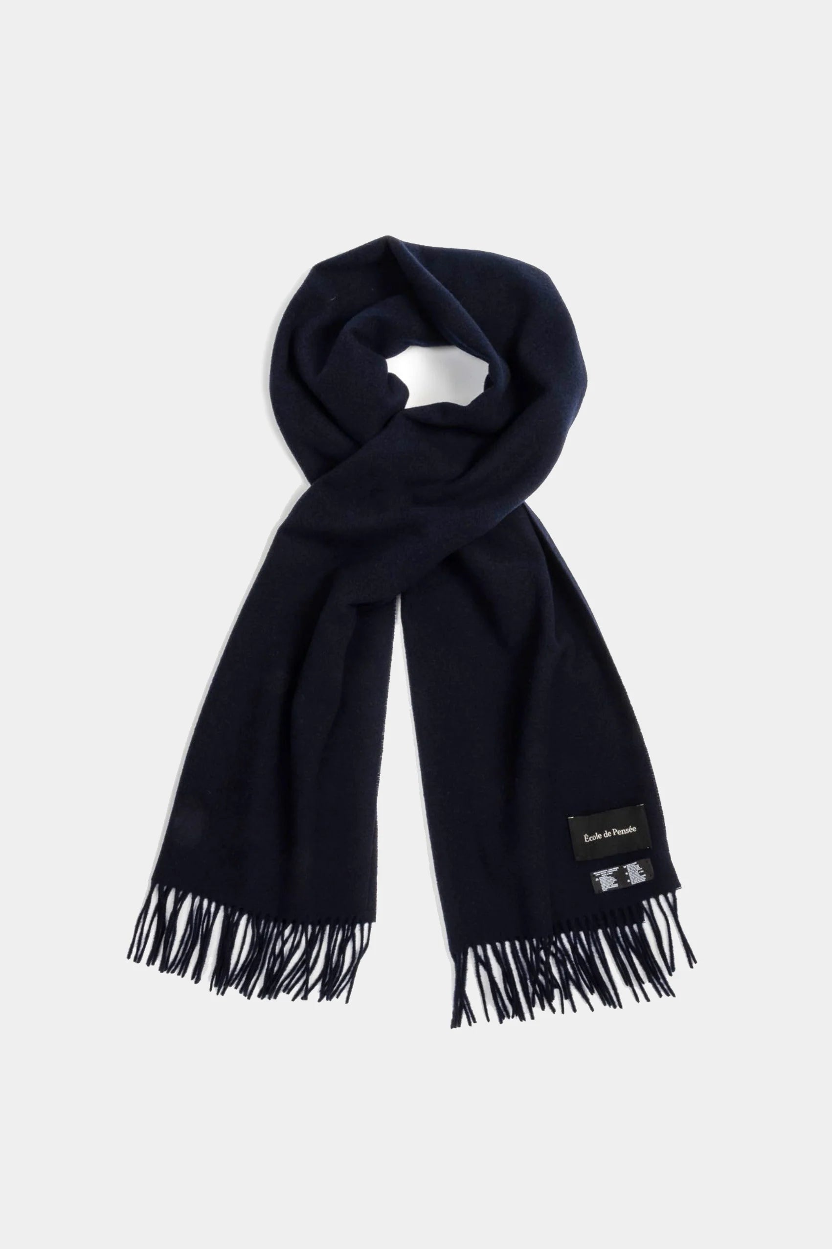École de Pensée - Virgin Wool Scarf in Navy - Tempo