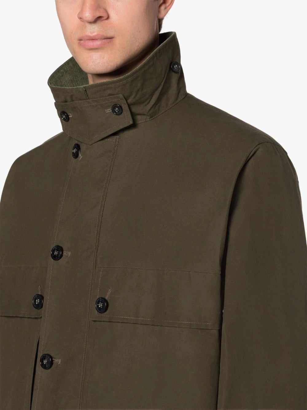 Country Green Khaki Braun gewachster Baumwollmantel